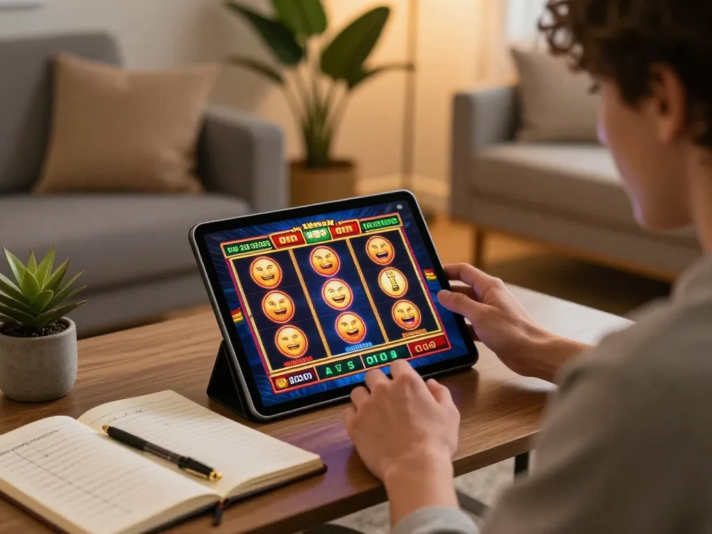 Experience the thrill of mantra88 as a player engages in an online slot gaming session on a tablet.