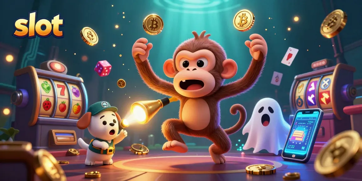 Slot menarik dengan karakter monyet poltergeist dan anjing pemburu di kasino angker.