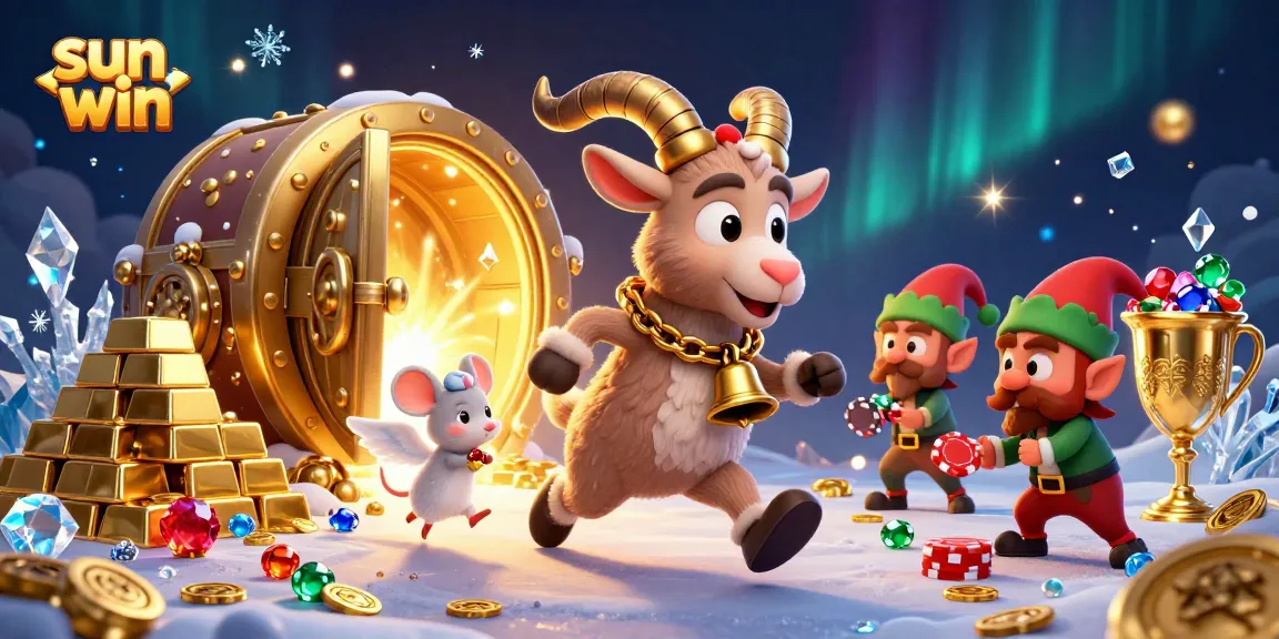 Experience the thrilling adventures of sun win in a fantastical holiday-horror casino scene.