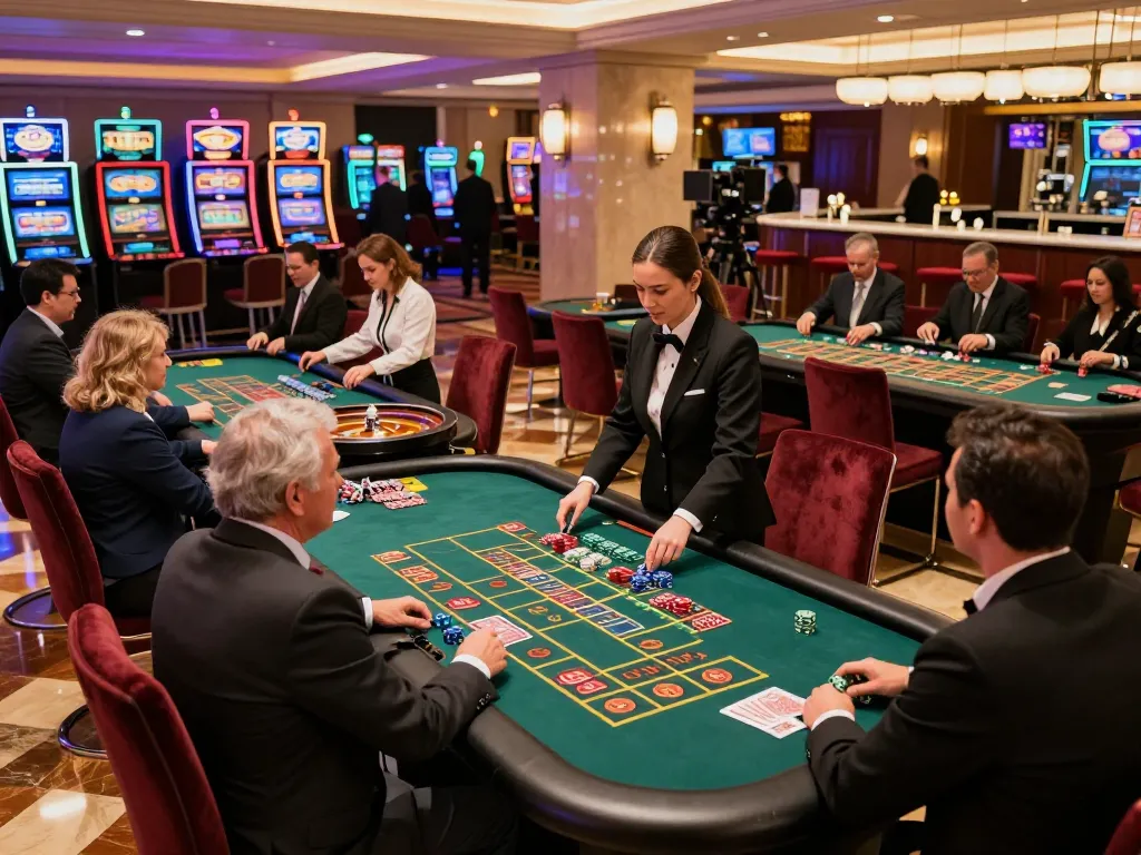 urbanchandy players engaging in intense roulette gameplay, vibrant casino atmosphere
