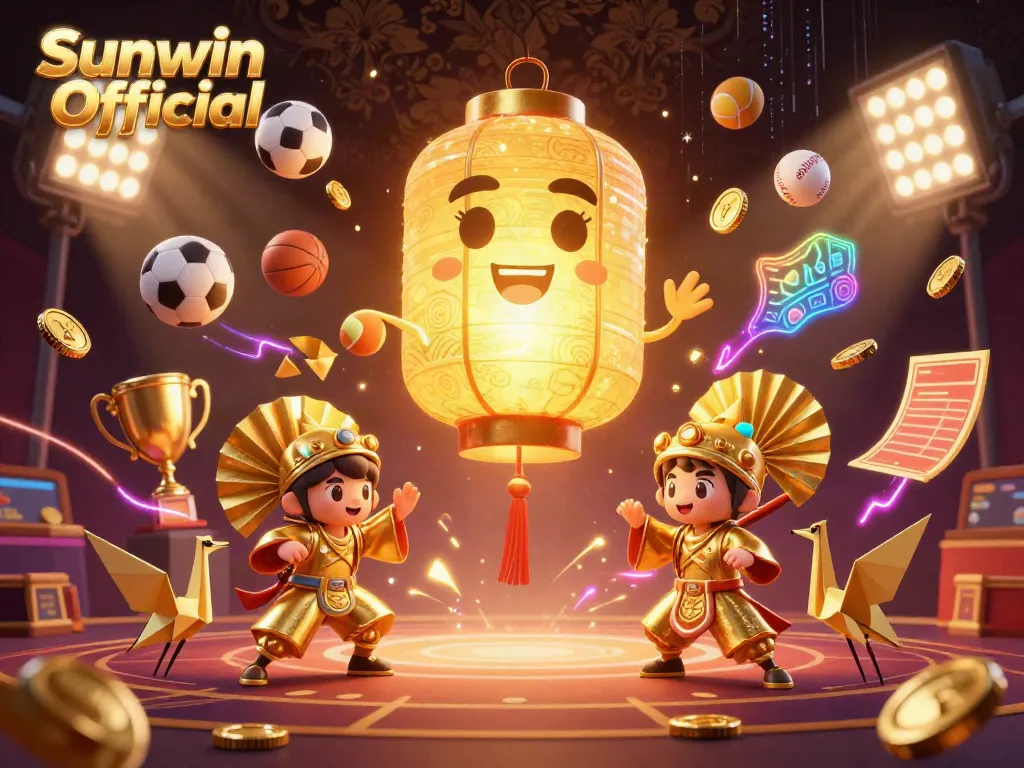 Engage with Sunwin Official, a vibrant casino scene featuring dynamic characters and game elements.