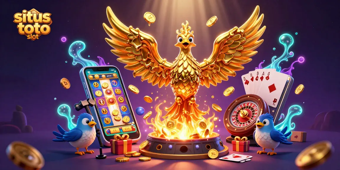 Experience the excitement of situs toto slot games with winning paylines and vibrant casino elements.