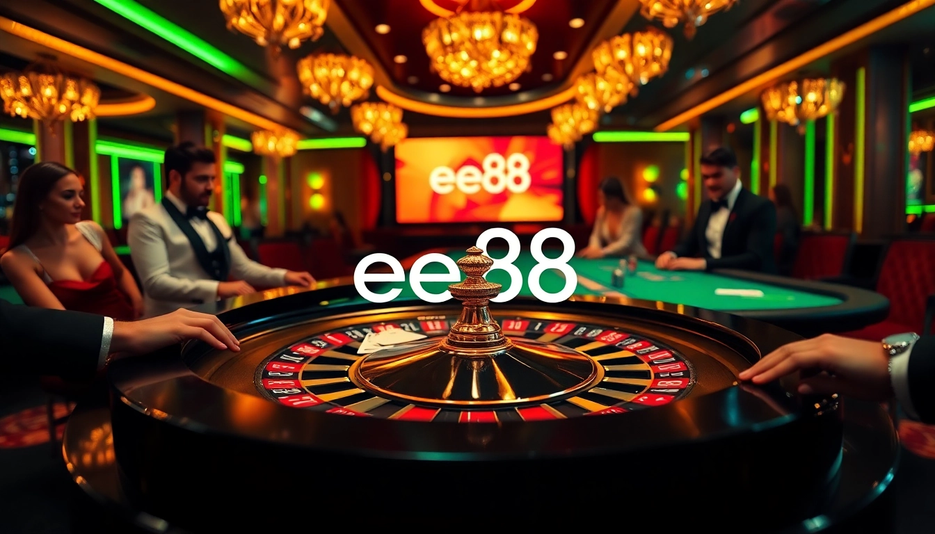 Gamble at the luxurious ea88 casino featuring rich ambiance and elegant players.
