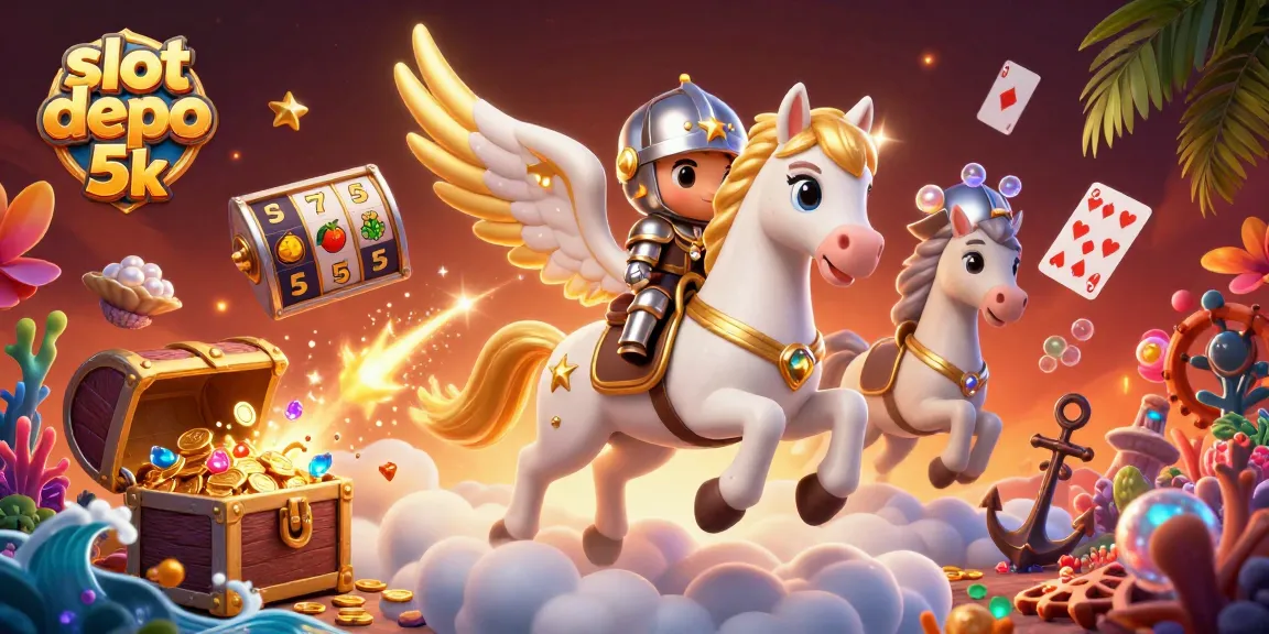 Engage with slot depo 5k in a lively scene filled with vibrant gaming elements and excitement.
