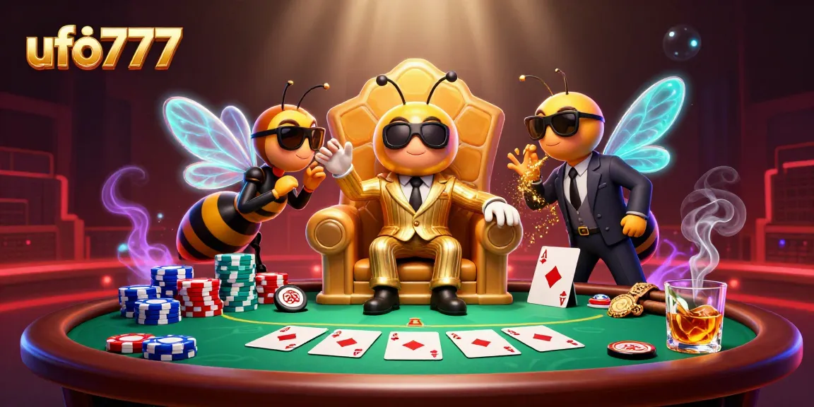 Win big with ufo777 in a vibrant 3D casino scene, showcasing thrilling poker action.