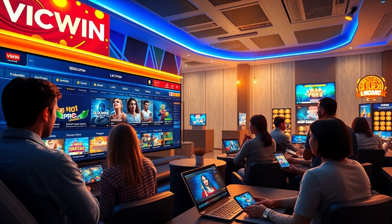 VICWIN online gaming platform showcasing vibrant gameplay and promotions for sports betting and casino games.