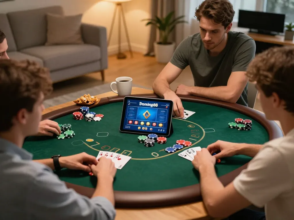 Engage in thrilling poker gameplay on link domino88 while enjoying a cozy home atmosphere.