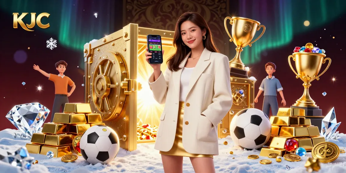 KJC engages players in sports betting excitement with dynamic 3D illustration showcasing vibrant casino elements.