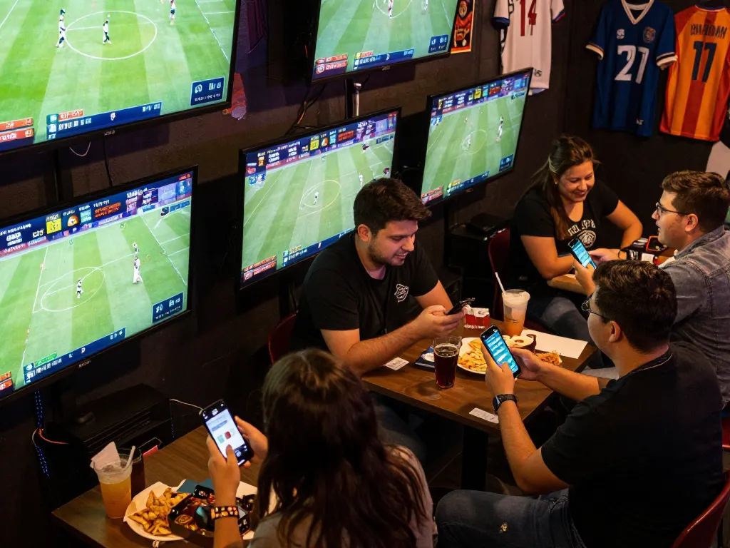 Tỷ lệ kèo nhà cái 5 showcased as fans passionately engage in live sports betting at a vibrant venue