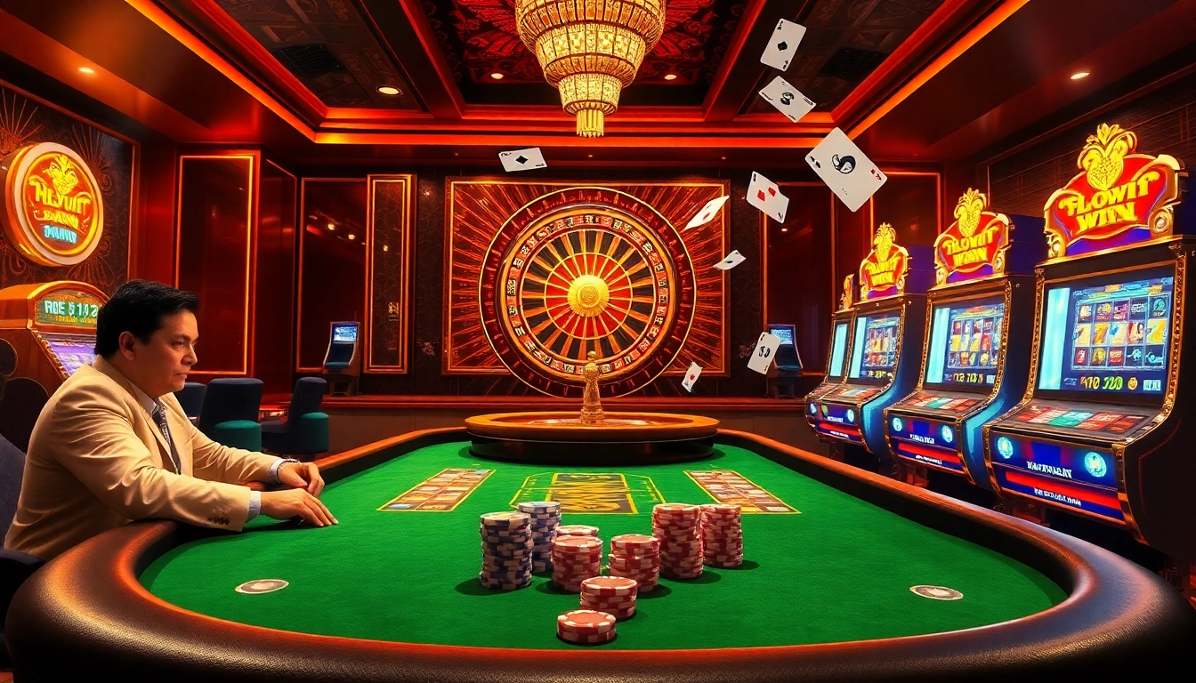 Players engage at KP88 poker table surrounded by vibrant casino atmosphere.