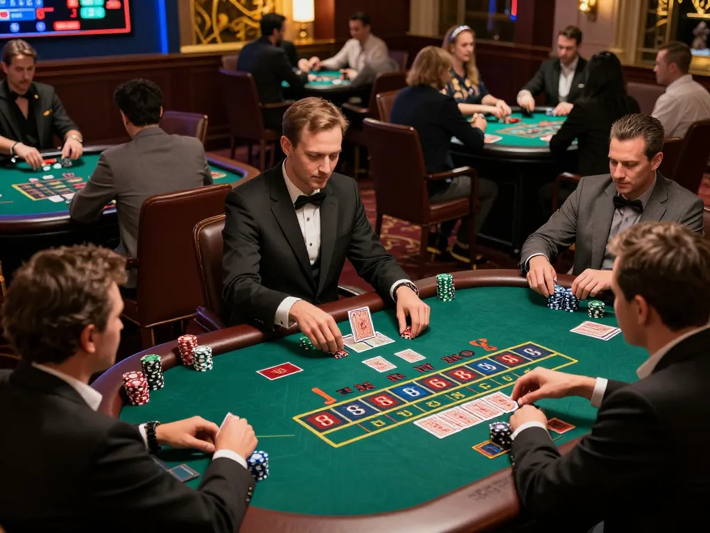 TT88 live casino players strategizing their next move while enjoying an immersive gaming experience.