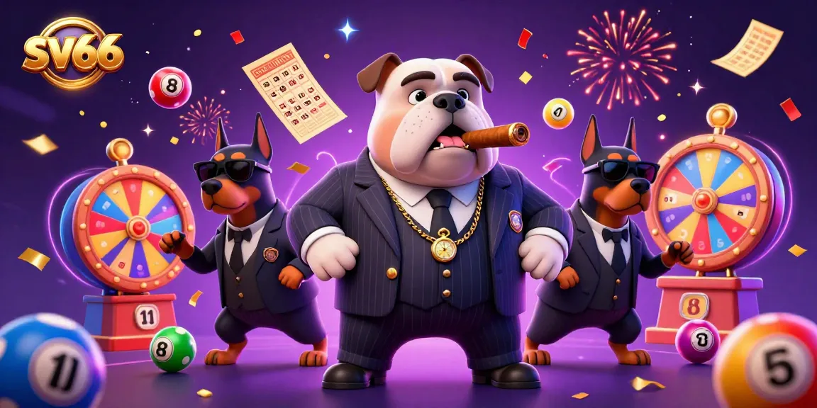 Experience thrilling gaming excitement with sv66's vibrant lottery scene featuring our iconic cartoon mafia boss.