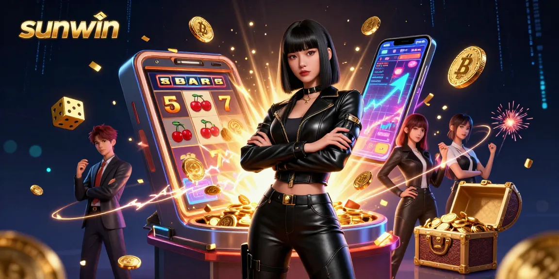 Join the fun at sunwin with an exciting 3D casino scene filled with vibrant symbols and exhilarating games.