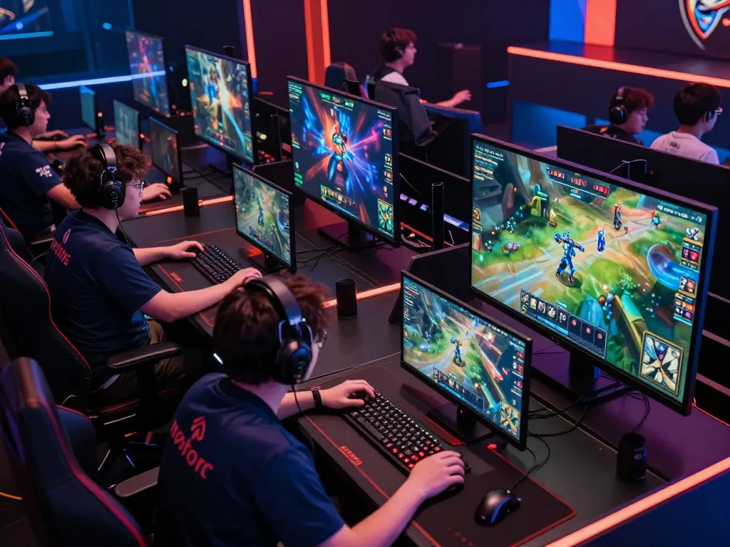MPO08 players competing in an online gaming tournament with strategic gameplay and vibrant graphics.