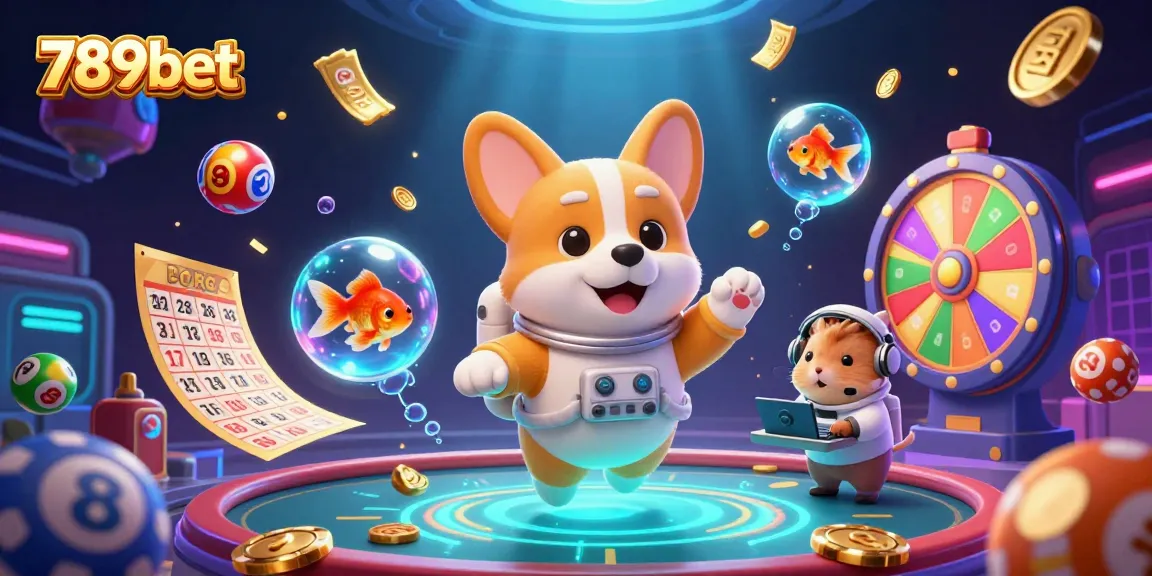 Experience thrilling adventures with 789bet as corgi astronauts explore a vibrant space casino.
