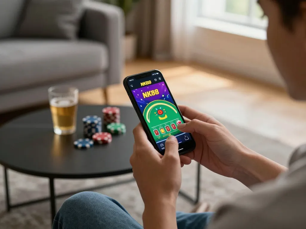 Engage with the interactive NK88 casino app while playing blackjack on your smartphone