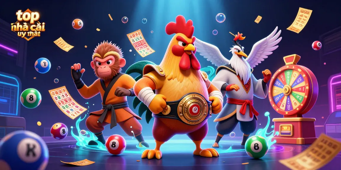 Experience top nhà cái uy tín with vibrant characters in a dynamic gambling scene filled with excitement and color.