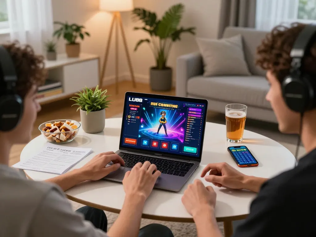 LU88 player engaging in dynamic online gaming, showcasing vibrant interface and responsible gaming atmosphere