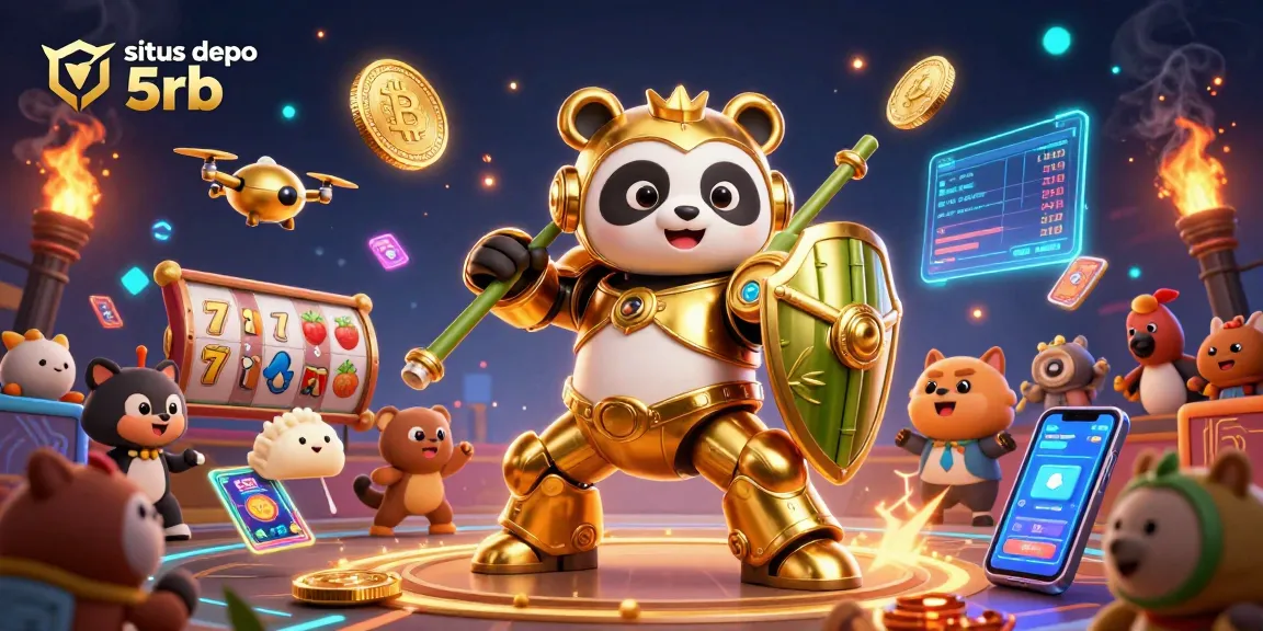 Experience the excitement of situs depo 5rb with a panda pilot in an epic gaming arena.