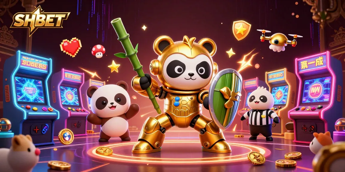 Experience SHBET's vibrant gaming world through this detailed illustration showcasing action-packed arcade elements.