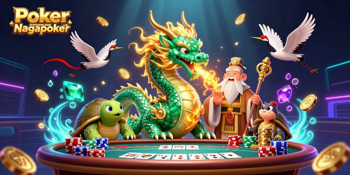 Experience exhilarating gameplay in Poker Online Uang Asli Nagapoker with lively characters and casino elements.
