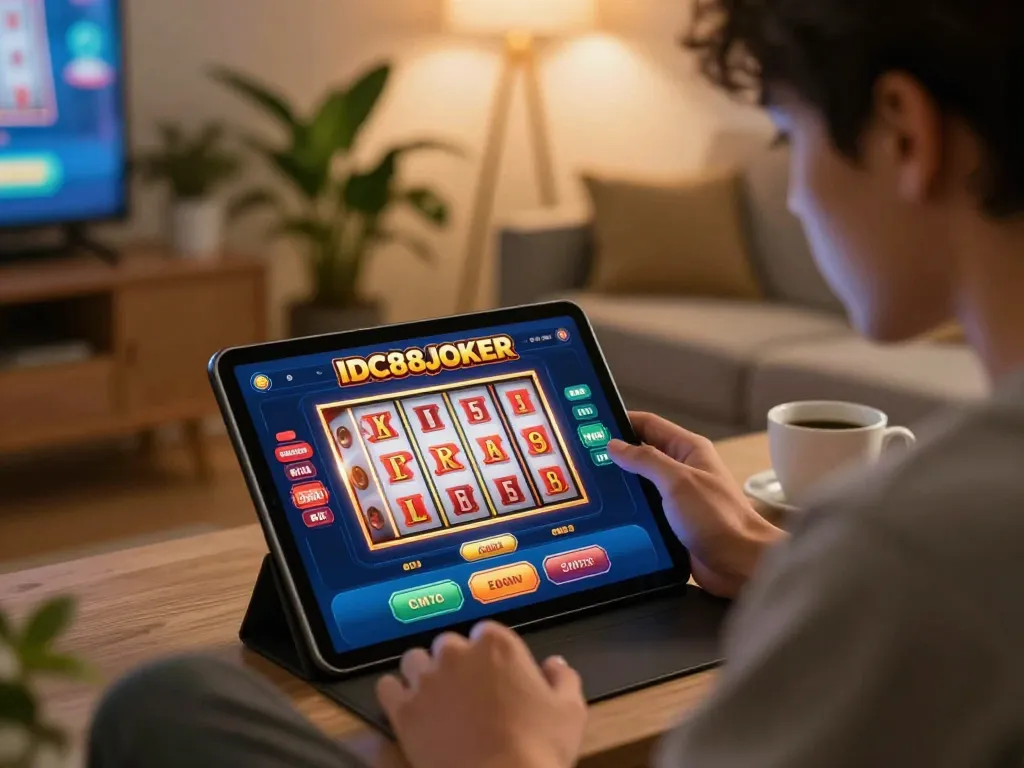 Play engaging slots on IDC88JOKER app while enjoying a cozy home atmosphere.