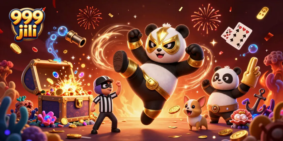 Experience the excitement of 999 jili with dynamic characters amidst colorful casino-themed elements.