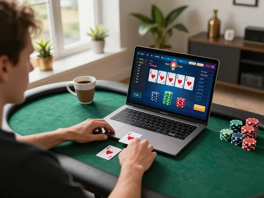 Engage in exciting online poker gameplay with upintogel login in your cozy home setting.