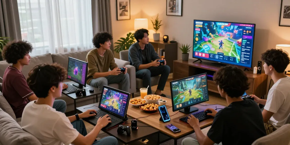 Young adults enjoying the 663Bet gaming app in a cozy living room