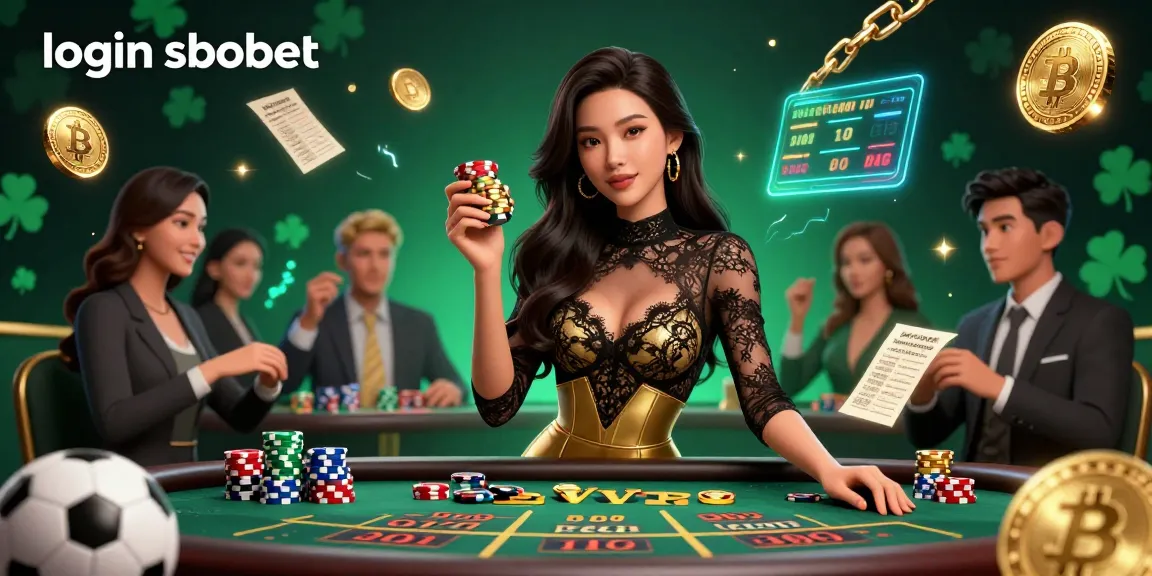 Engage in betting strategies for sports with the login sbobet interface showcased in a vibrant, detailed 3D illustration.
