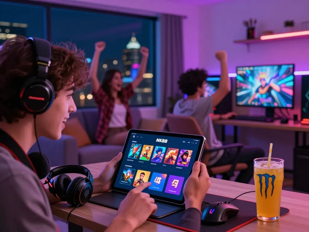 Engaging user experience on https://qnk88.com/ mobile app showcasing vibrant gaming features and lively atmosphere.