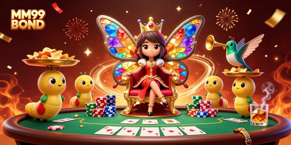 Experience exhilarating gameplay at MM99 BOND with colorful chips and casino elements.