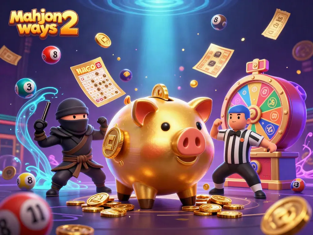 Engage with Mahjong Ways 2 in this dynamic casino-themed illustration showcasing gamified excitement.