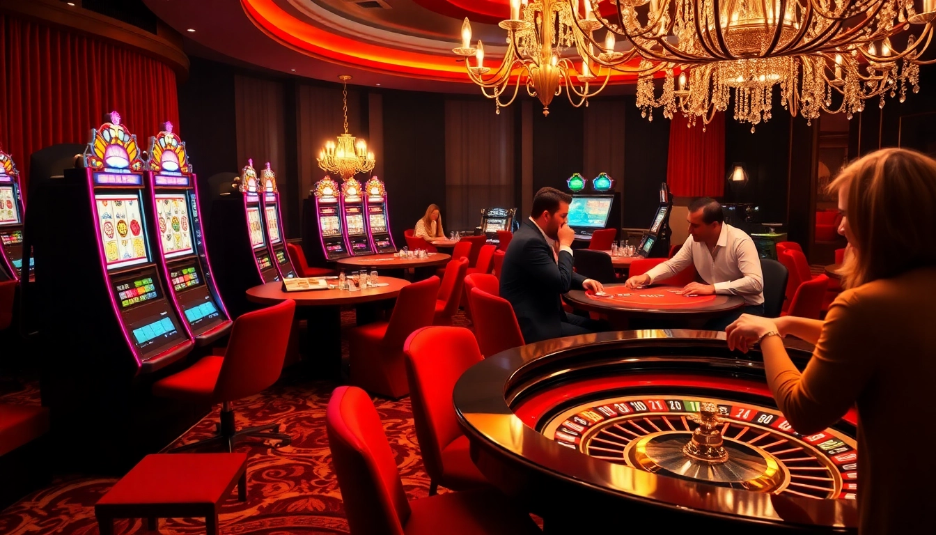 Experience the excitement of online casino gaming at bl555 with vibrant tables and slot machines.