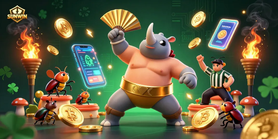 SUNWIN offers thrilling gambling with a cartoon beetle champion and dynamic crypto elements.