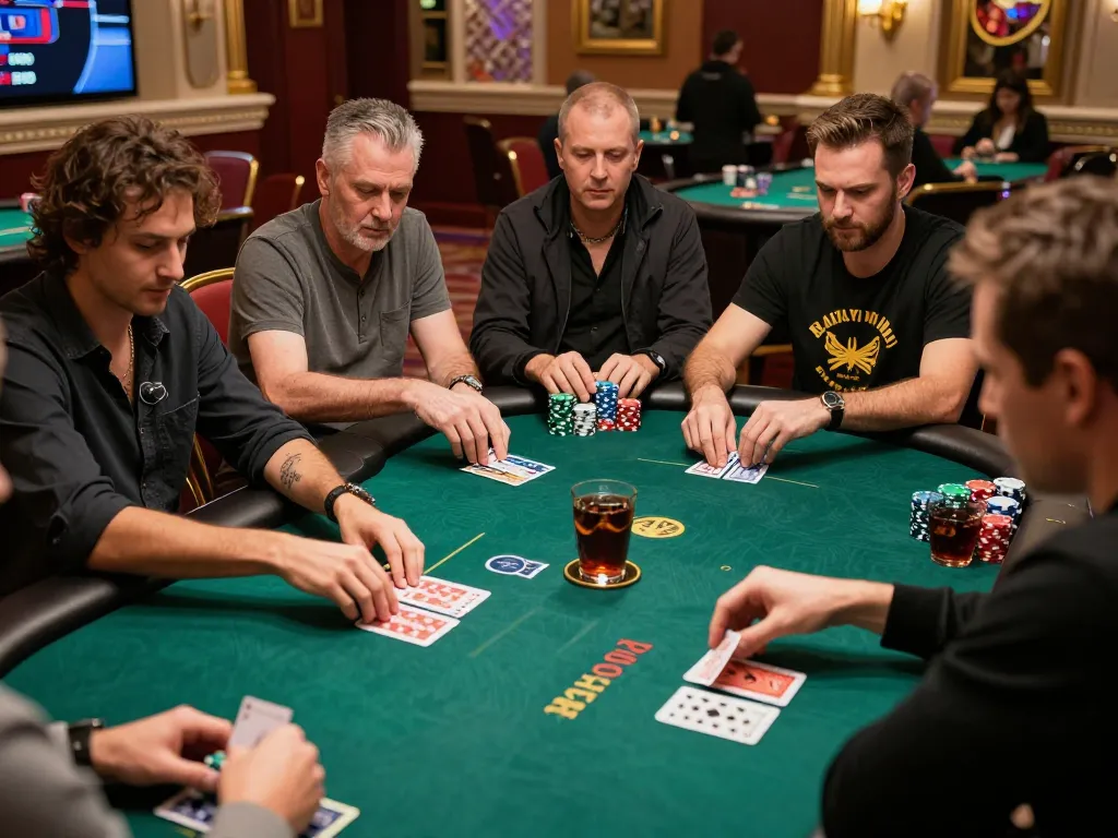 Engaging poker game at 388bet casino with players strategizing their winning hands