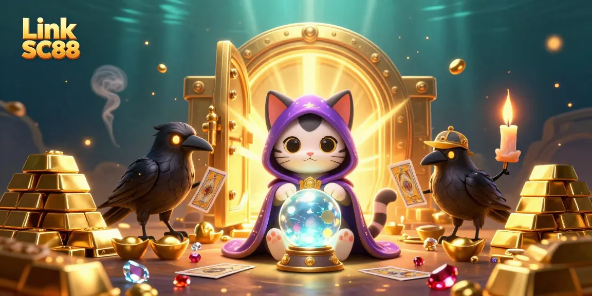 Engage in the exciting world of Link SC88 with this colorful illustration showcasing casino elements and captivating imagery.