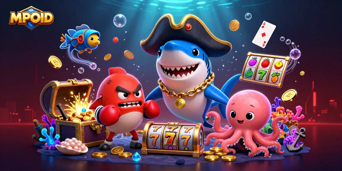 Play and win big with MPOID's exciting slots featuring vibrant characters and underwater treasures.