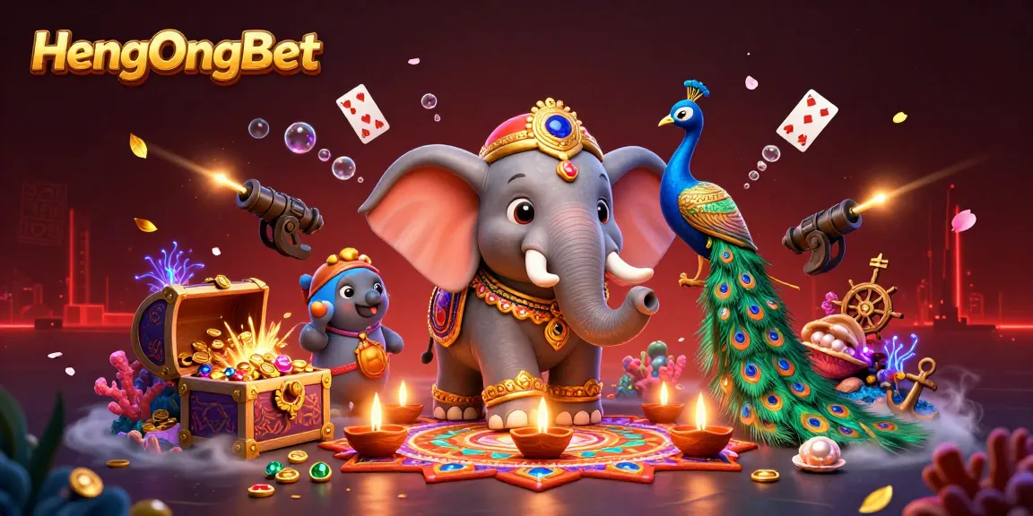 Engage in exciting gameplay with HengOngBet, showcasing vibrant 3D illustrations of magical casino adventures.