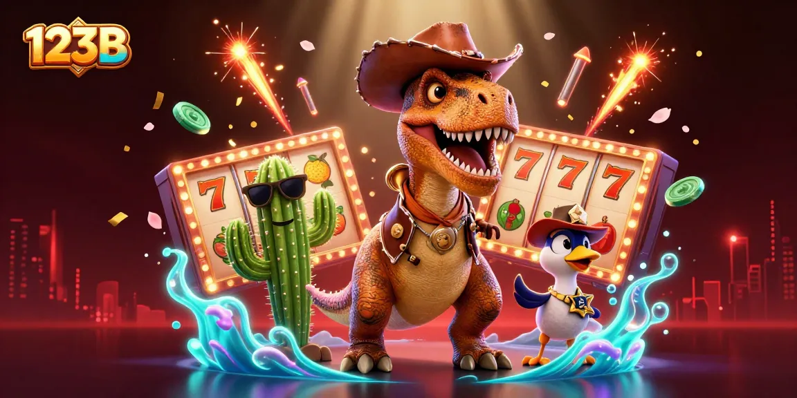 Spin and win at 123B with captivating slot reels and vibrant gambling elements
