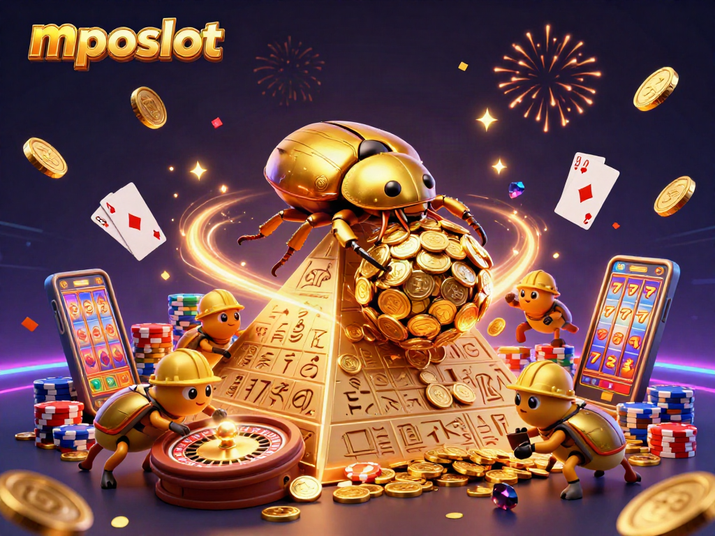 Permainan slot mposlot dengan karakter unik, mengumpulkan koin emas yang berkilau.