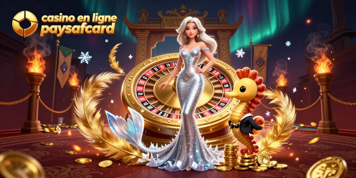 Experience excitement at a casino en ligne paysafecard, featuring a glamorous mermaid and roulette.