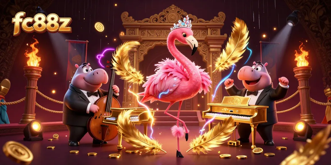 Join the fun at fc88z with dynamic casino characters and vibrant gambling elements.