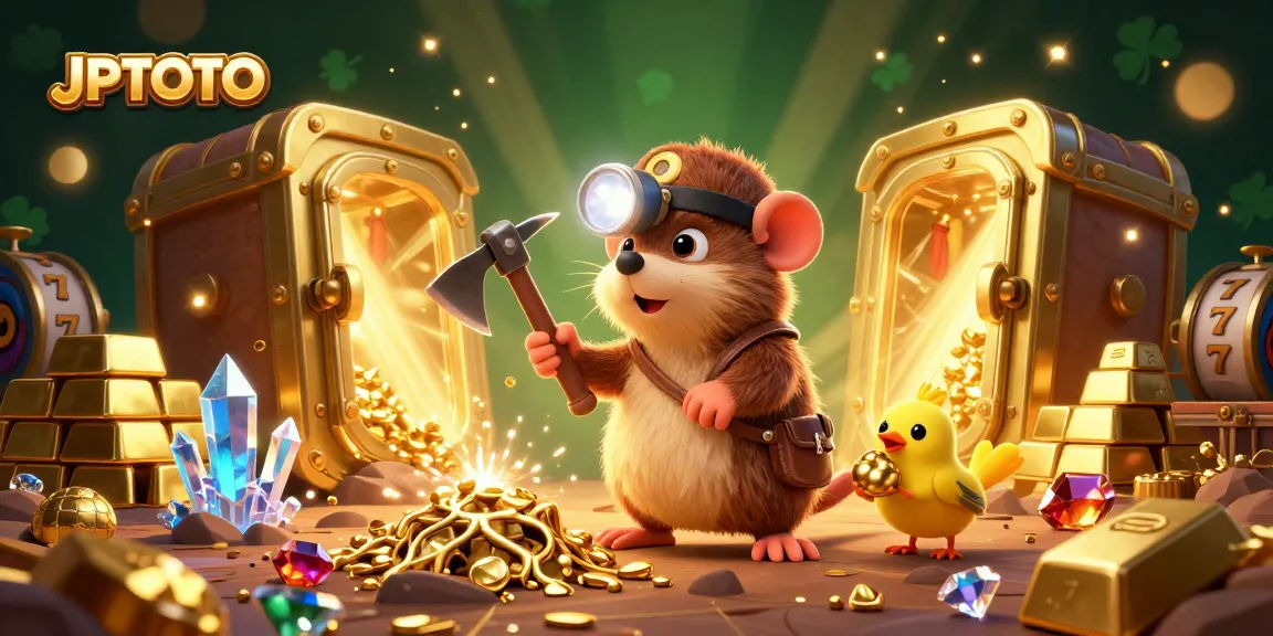 Join the fun with JPTOTO as the treasure hunter mole and canary uncover gems in a vibrant casino