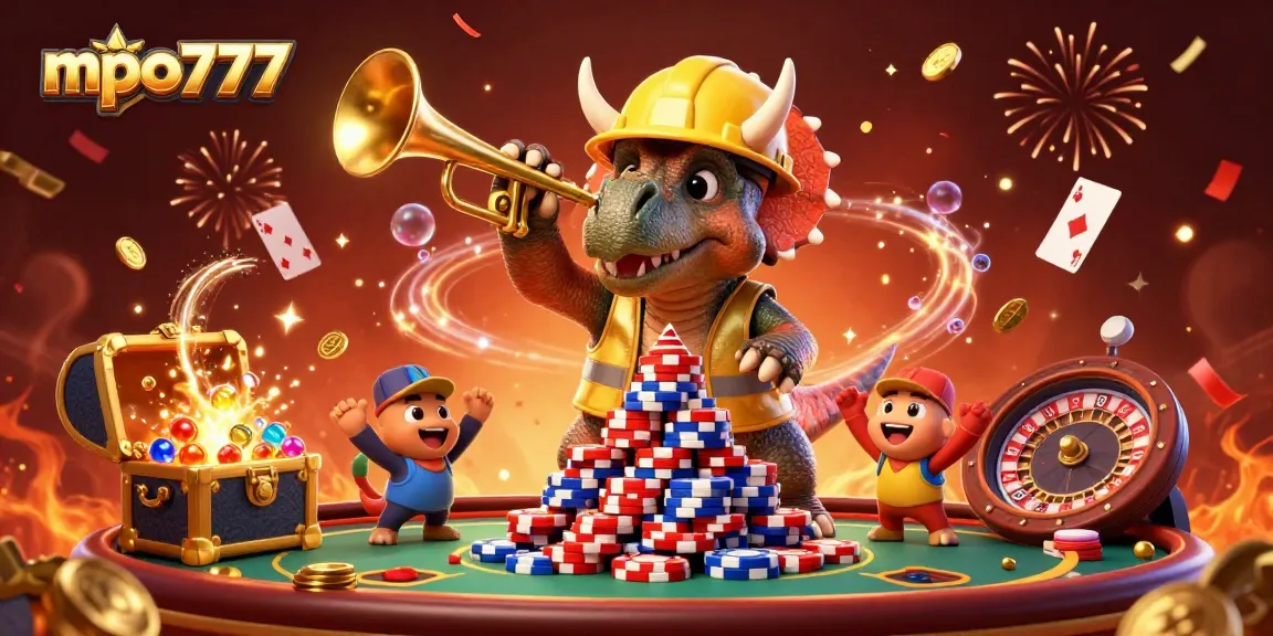 Experience high-energy gambling action with mpo777 featuring fun characters and casino elements.