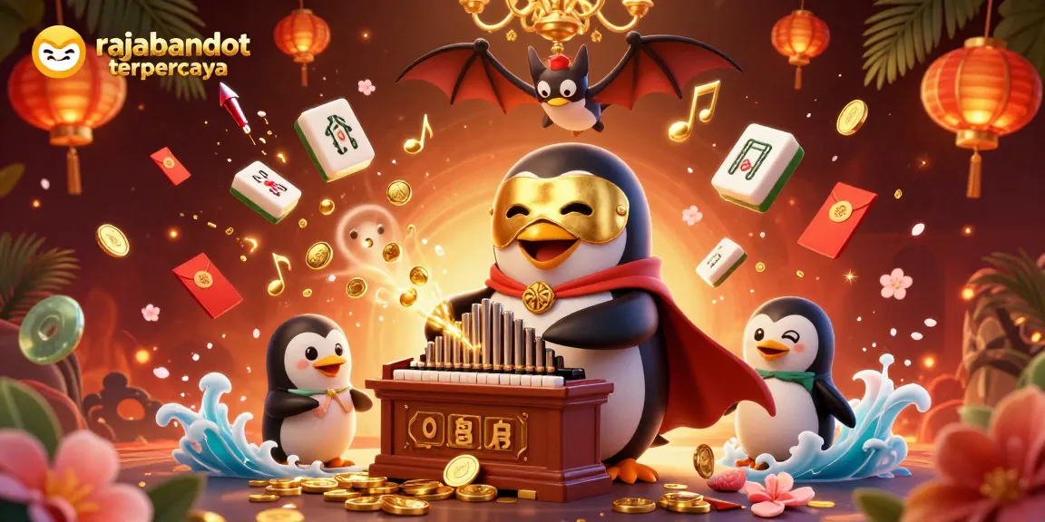 Experience the thrill of rajabandot terpercaya with the vibrant penguin orchestrating a cascade of coins.