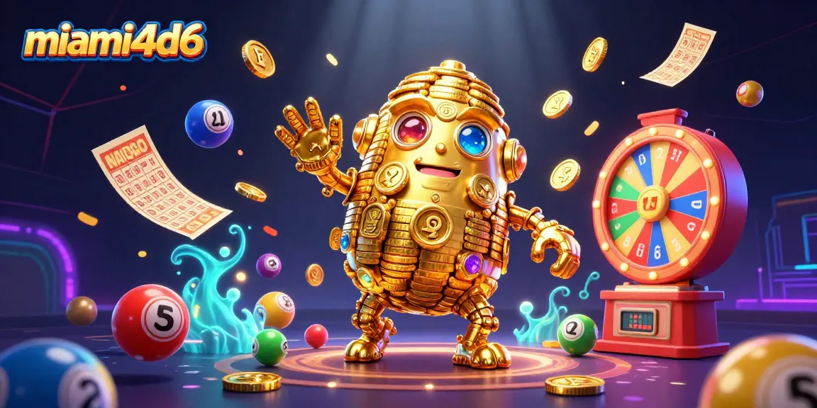 Engage with miami4d6's thrilling casino adventure, showcasing exciting lottery elements and vibrant characters.