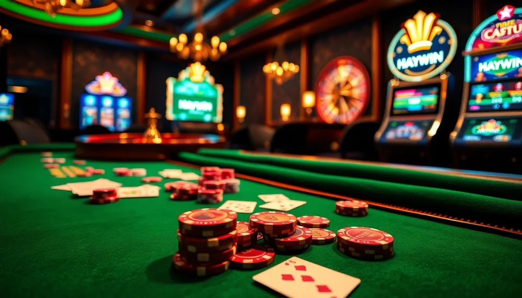 HAYWIN chips on a luxury casino table inviting strategic gameplay.
