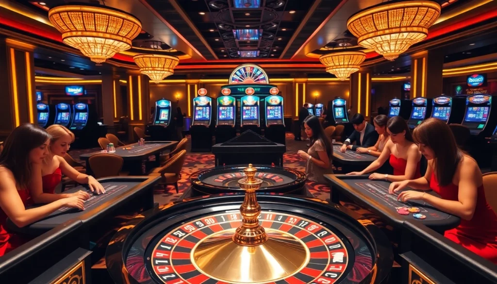 Experience the thrill of casino xn88 with elegant roulette wheels and engaged players.