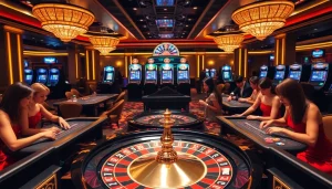 Experience the thrill of casino xn88 with elegant roulette wheels and engaged players.